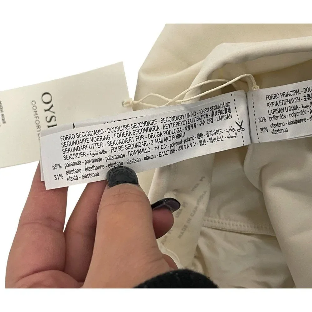 Oysho Womens Leggings Medium M ecru Comfortlux High Rise 7/8 Length 6224/226 NWT